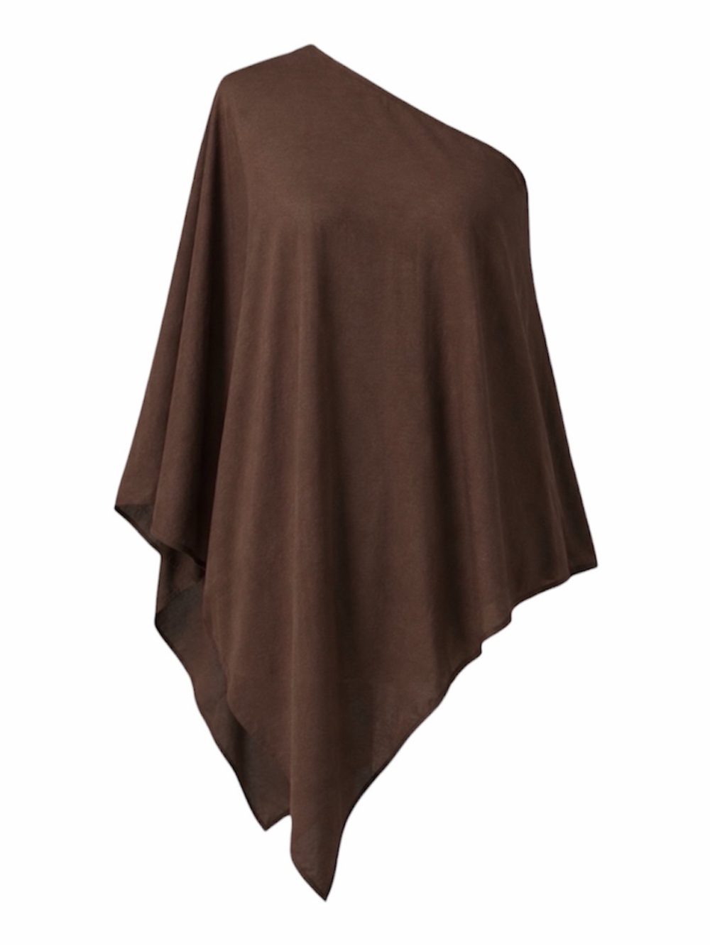 ASOS DESIGN Chocolate One Shoulder Draped Poncho Top